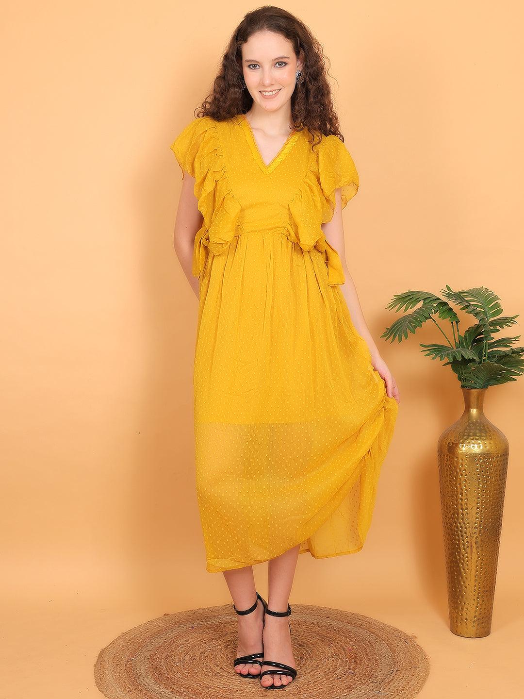 Yellow Ruffle Dress