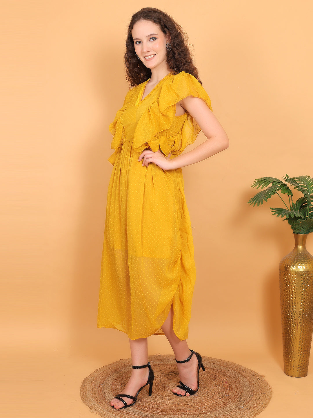 Yellow Ruffle Dress