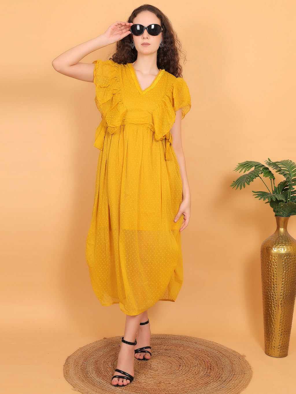 Yellow Ruffle Dress