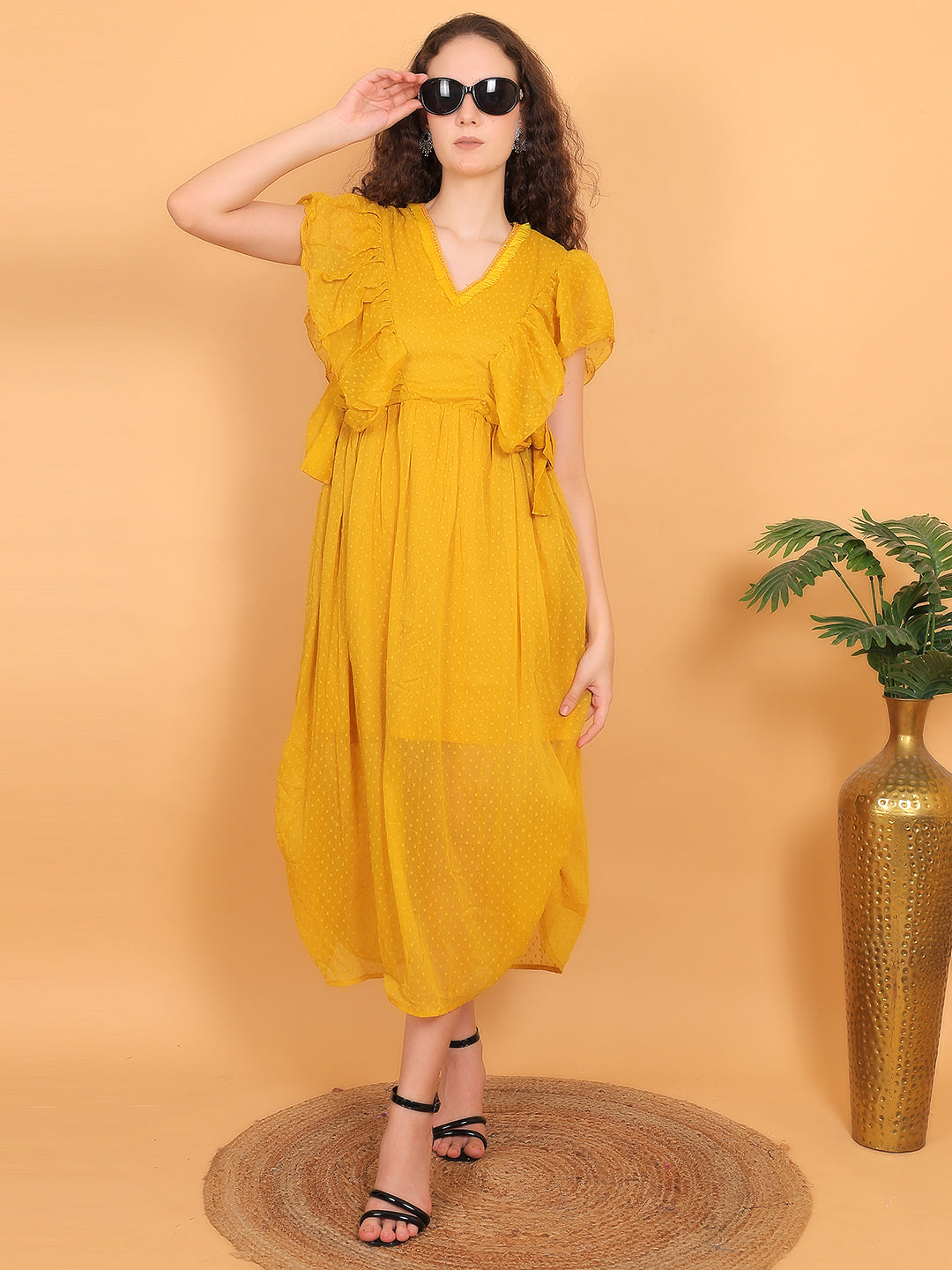 Yellow Ruffle Dress